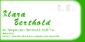 klara berthold business card